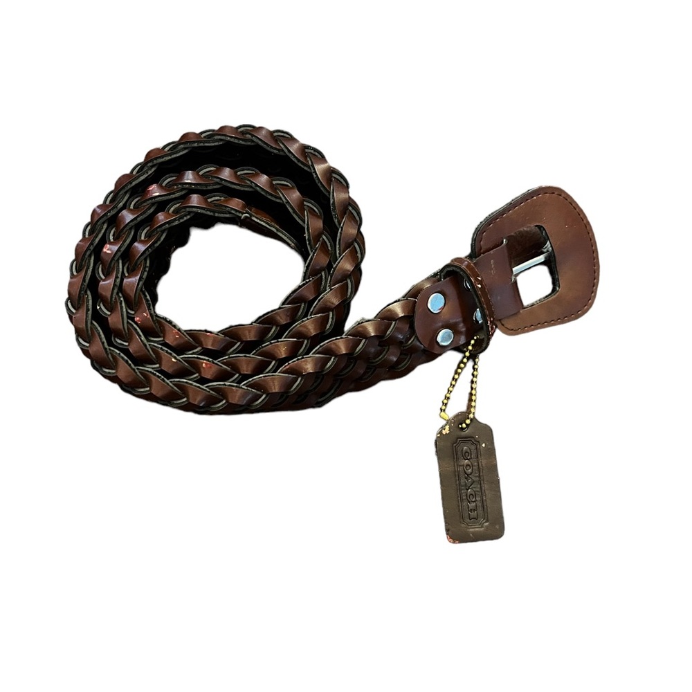 Vintage Coach Brown Leather Braided Belt See Measurements for Length